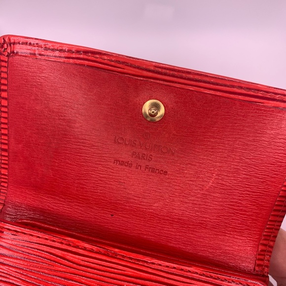 Louis Vuitton Red Epi Trifold Wallet and Coin Pouch - Picture 7 of 17